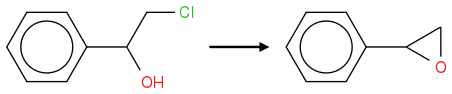 c1ccccc1C(O)C[Cl]>>c1ccccc1C2OC2