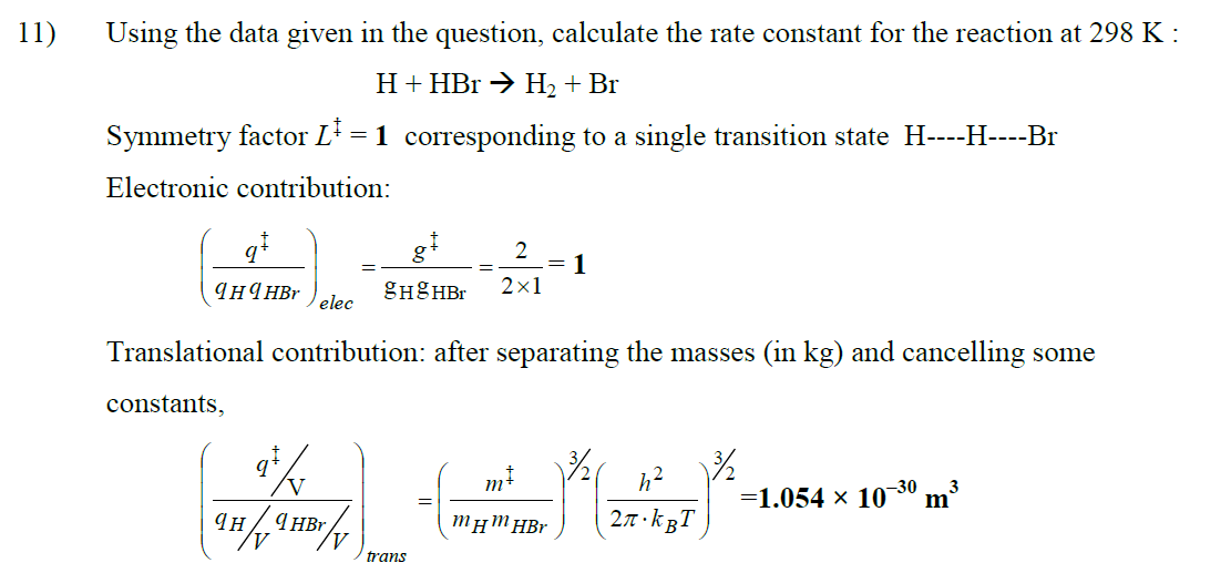 Chemical Forums: Transition state theory : Eyring equation